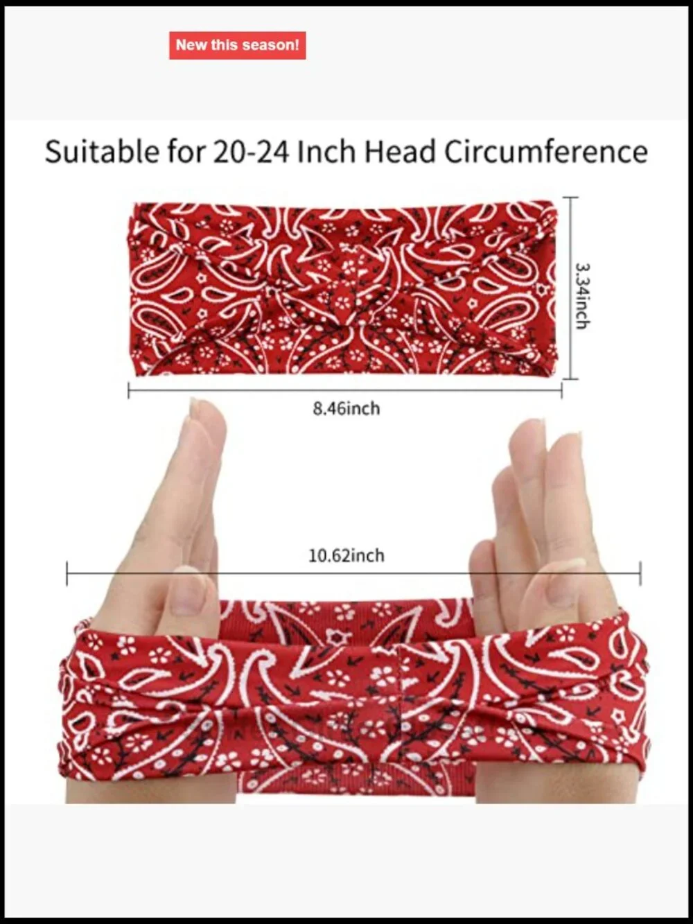 6-Pack Paisley Wide Headbands Sweatbands for Hair Wrap Yoga